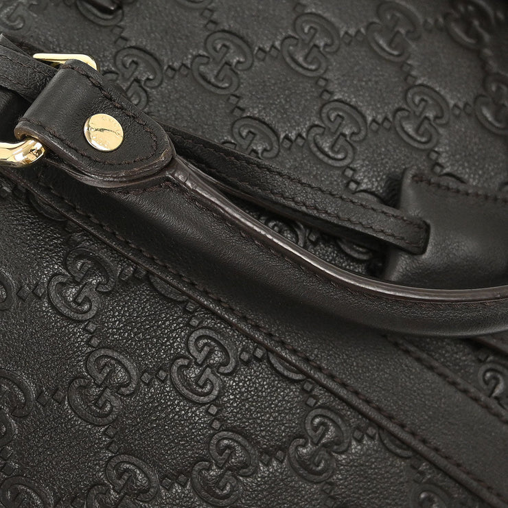 Gucci Black Guccissima GG Diamante Briefcase Handbag 208463 498879 166684