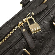 Gucci Black Guccissima GG Diamante Briefcase Handbag 208463 498879 166684