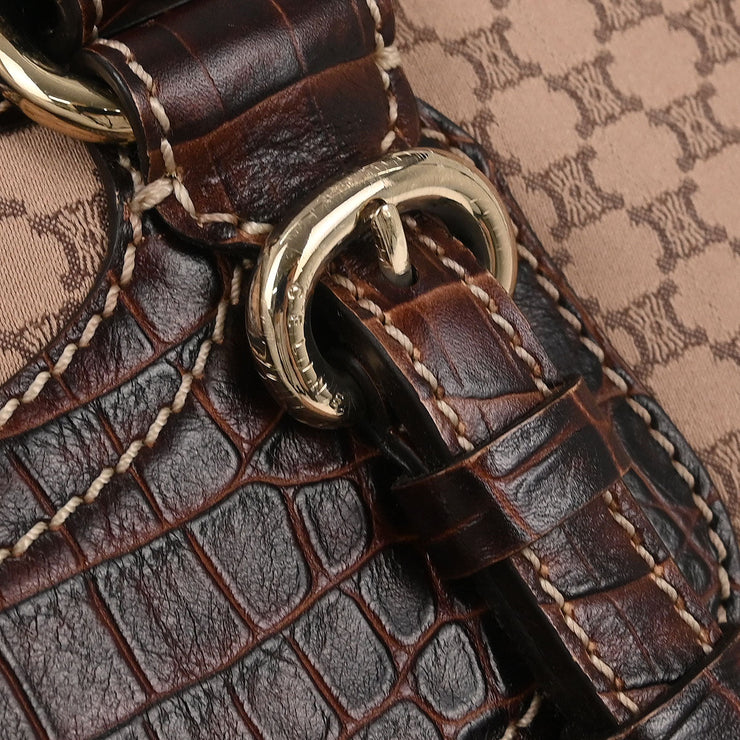 Celine Brown Canvas Macadam Boogie Tote Handbag WC-ST-0047 166688