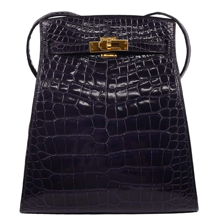 Hermes Raisin Alligator Kelly Sport PM Shoulder Bag X8 Circle:X 166693