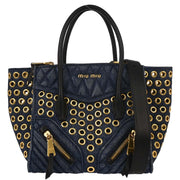 Miu Miu Navy Denim Biker Tote Bag R1032V 53 166694
