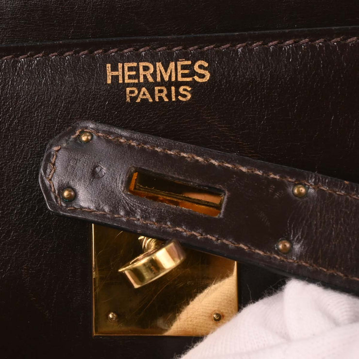 Hermes Cacao Box Calf Kelly 32 Retourne Handbag Square:B 166695