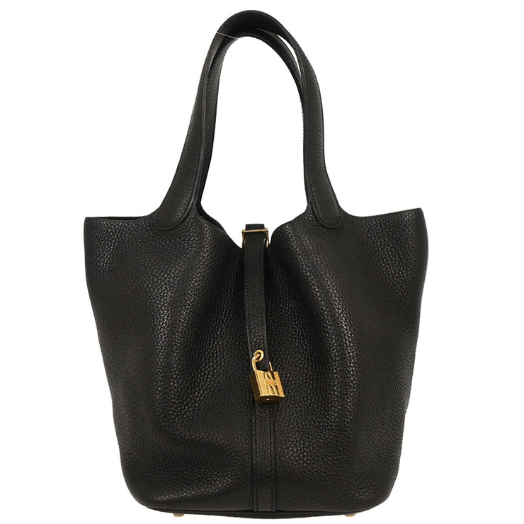 Hermes Black Taurillon Clemence Picotin Lock 22 MM Handbag DAM003UH 166696