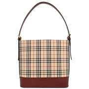 Burberry Beige Bordeaux Burberry Check Shoulder Bag 166698