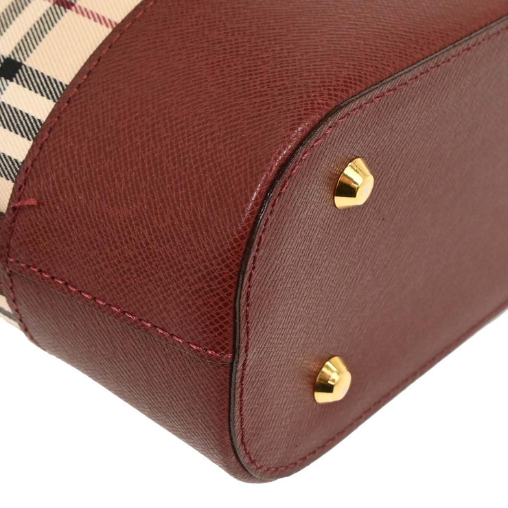 Burberry Beige Bordeaux Burberry Check Shoulder Bag 166698
