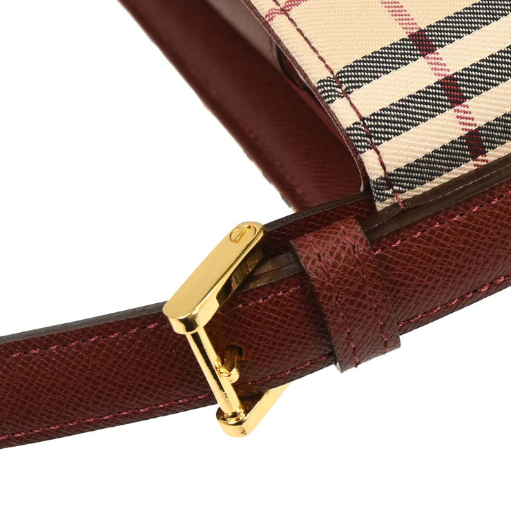 Burberry Beige Bordeaux Burberry Check Shoulder Bag 166698