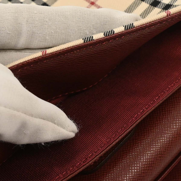 Burberry Beige Bordeaux Burberry Check Shoulder Bag 166698