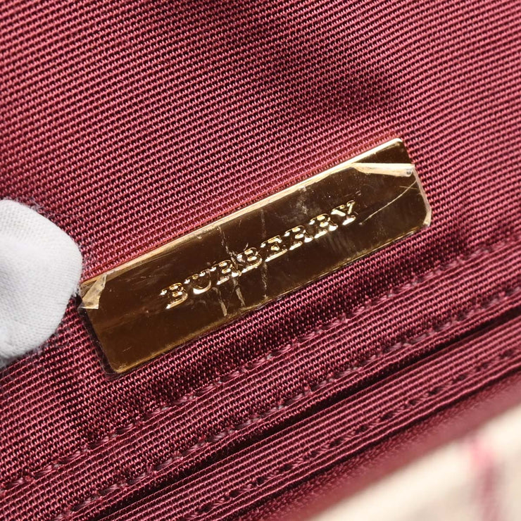 Burberry Beige Bordeaux Burberry Check Shoulder Bag 166698