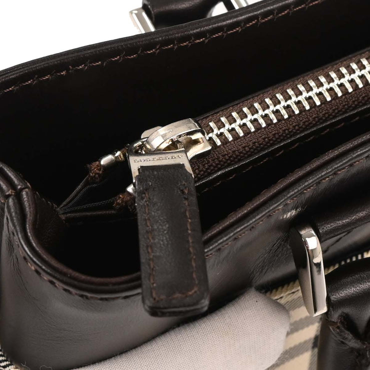 Burberry Beige Brown Burberry Check Tote Bag 166699