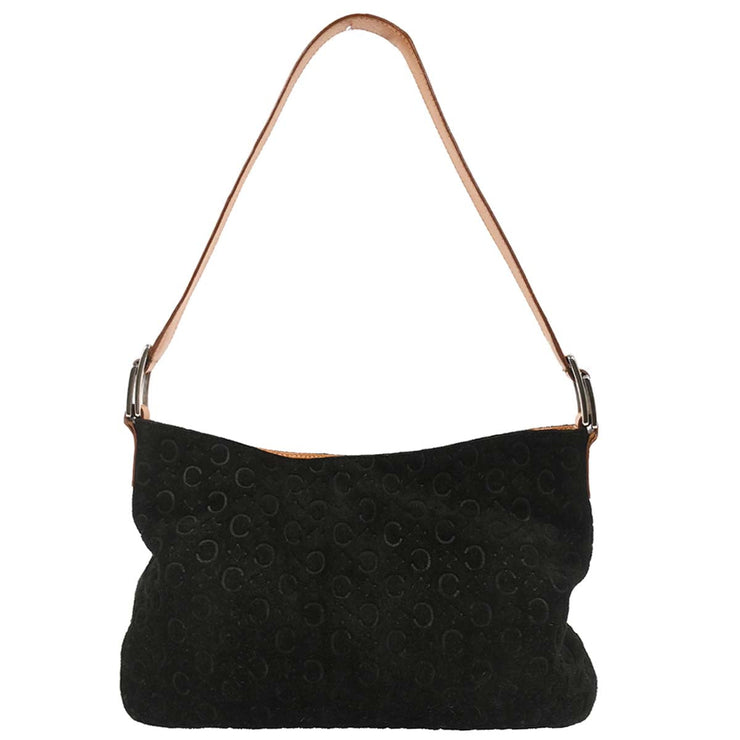 Celine Black Suede Macadam C Handbag MC00/1 166709
