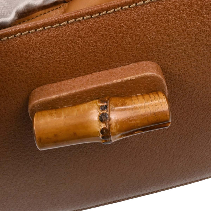 Gucci Brown Pigskin Bamboo 2way Handbag 000¥926¥0633 166711
