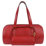Louis Vuitton Red Epi Soufflot Handbag M52227 MI0977 166717