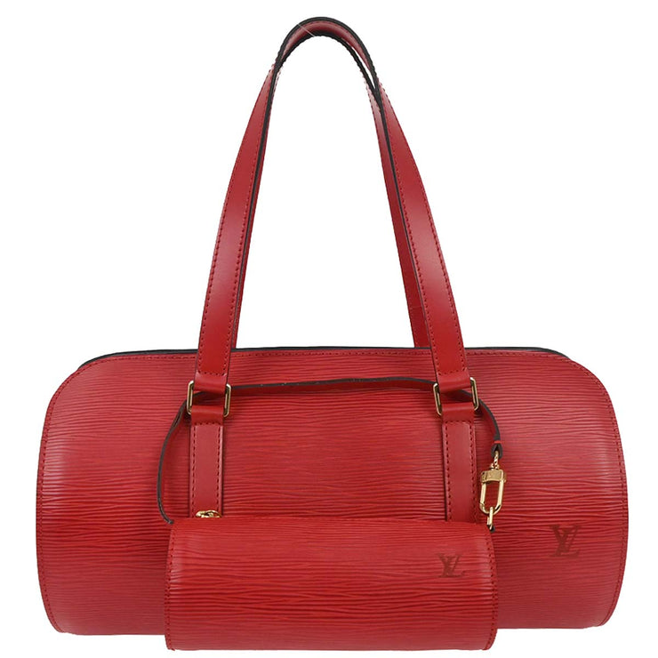 Louis Vuitton Red Epi Soufflot Handbag M52227 MI0977 166717