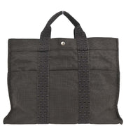 Hermes Gray Canvas Herline Tote MM Handbag 166719