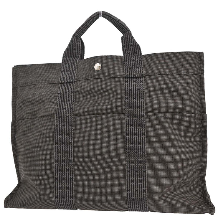 Hermes Gray Canvas Herline Tote MM Handbag 166719