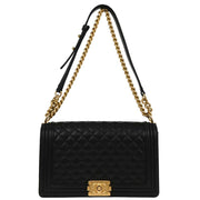 Boy Chanel Black Calfskin Medium Shoulder Bag 166721
