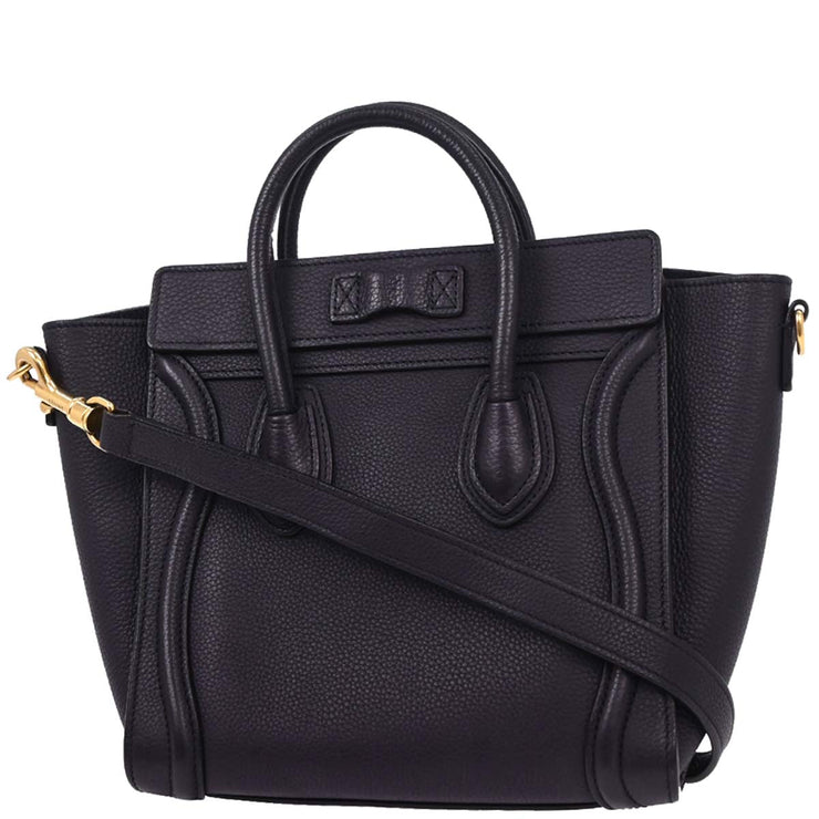 Celine Navy Leather Nano Luggage Tote Bag F-CU-3108 166725