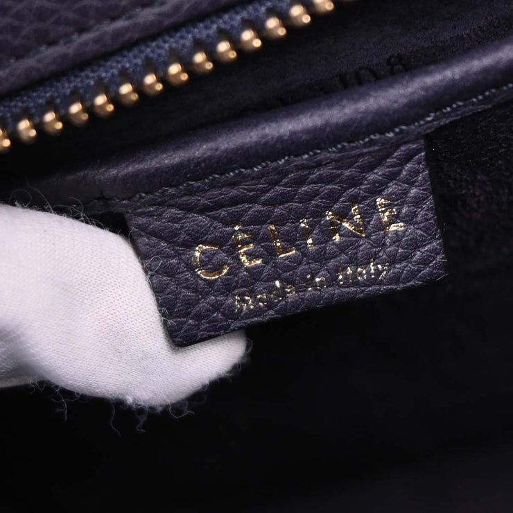 Celine Navy Leather Nano Luggage Tote Bag F-CU-3108 166725