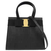 Salvatore Ferragamo Black Vara Bow Handbag BA-21 4178 166728