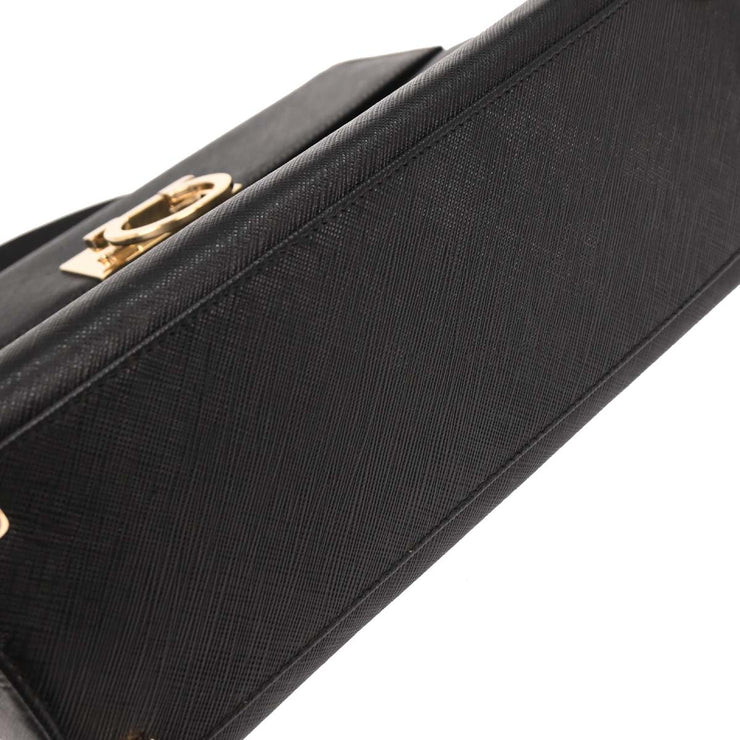 Salvatore Ferragamo Black Gancini 2way Handbag AF-21 0290 166730