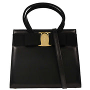 Salvatore Ferragamo Black Vara Bow 2way Handbag AQ-214178 166731