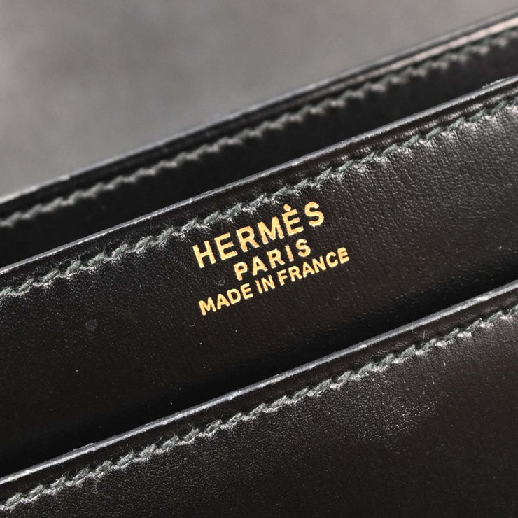 Hermes Black Box Calf Piano Handbag P Circle:U X 166738