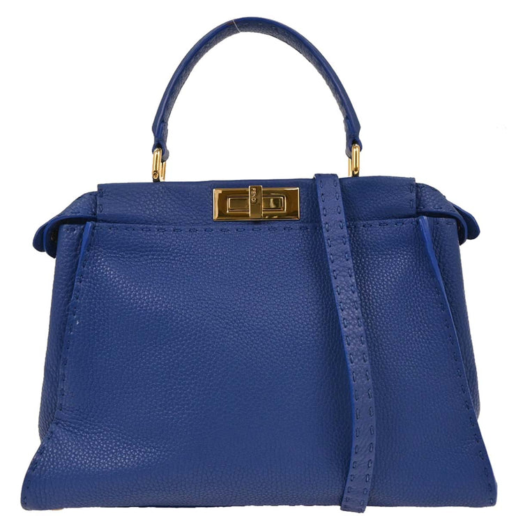 Fendi Blue Leather Peekaboo 2way Handbag 8BN226-8DD-158-0501 166744