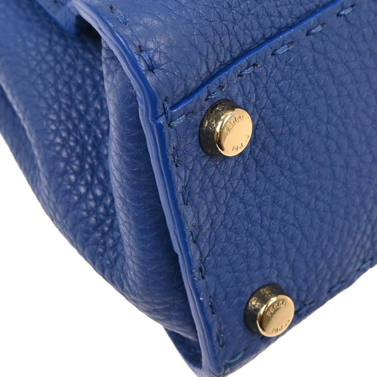 Fendi Blue Leather Peekaboo 2way Handbag 8BN226-8DD-158-0501 166744