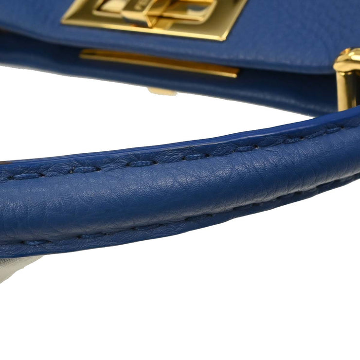 Fendi Blue Leather Peekaboo 2way Handbag 8BN226-8DD-158-0501 166744