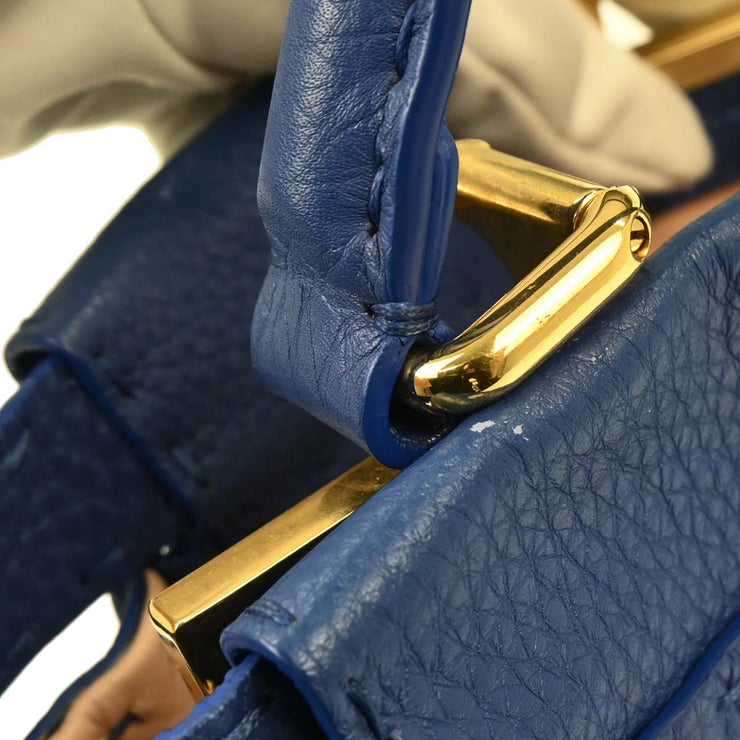 Fendi Blue Leather Peekaboo 2way Handbag 8BN226-8DD-158-0501 166744