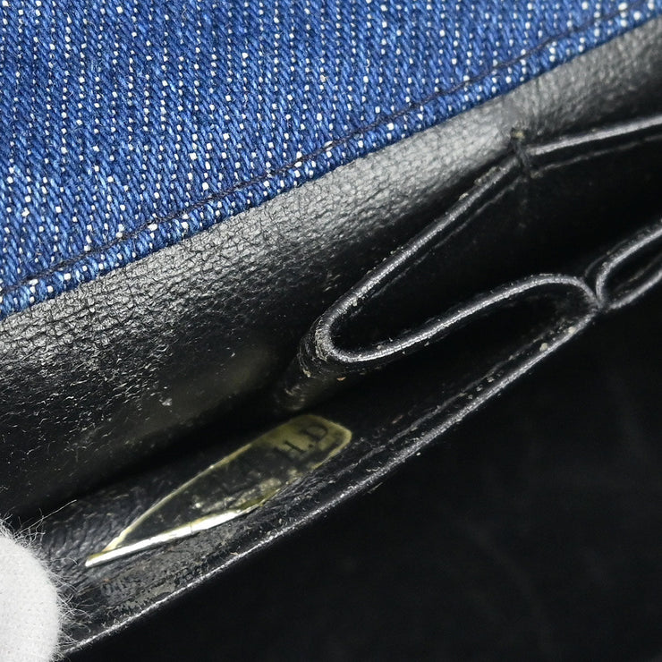 Chanel Blue Denim Turnlock Mini Full Flap Shoulder Bag 166750