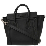 Celine Black Leather Nano Luggage Tote Bag U-AT-0156 U-CU-0156 166753