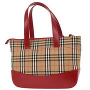 Burberry Beige Red House Check Tote Handbag 166757