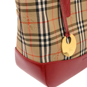 Burberry Beige Red House Check Tote Handbag 166757