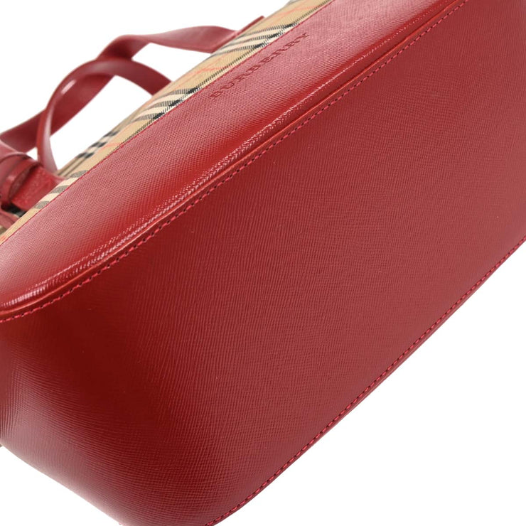 Burberry Beige Red House Check Tote Handbag 166757