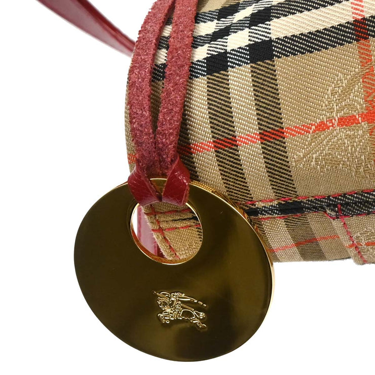 Burberry Beige Red House Check Tote Handbag 166757