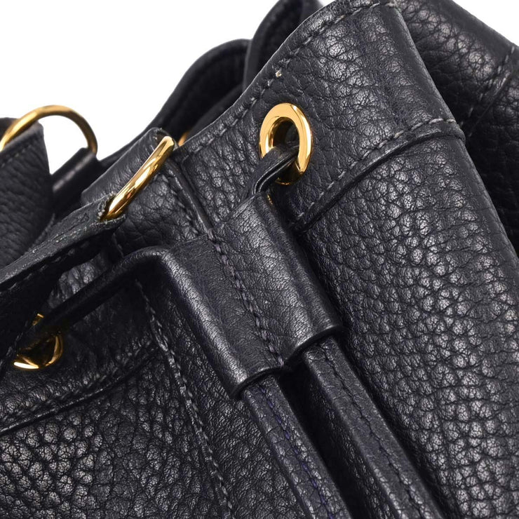 Hermes Blue Navy Taurillon Clemence Market GM Bucket Shoulder Bag Square:H 10 166758