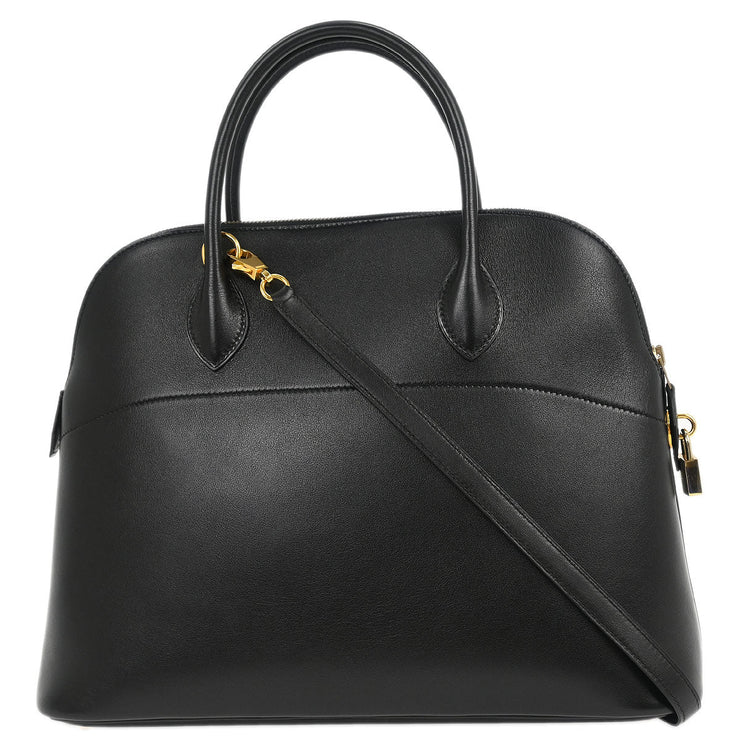 Hermes Black Sikkim Bolide 35 Handbag 2way 22C Square:B 166760