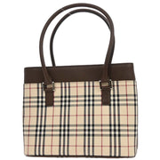 Burberry Beige Brown Burberry Check Tote Handbag 166761