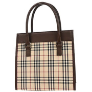 Burberry Beige Brown Burberry Check Tote Handbag 166763