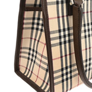Burberry Beige Brown Burberry Check Tote Handbag 166763
