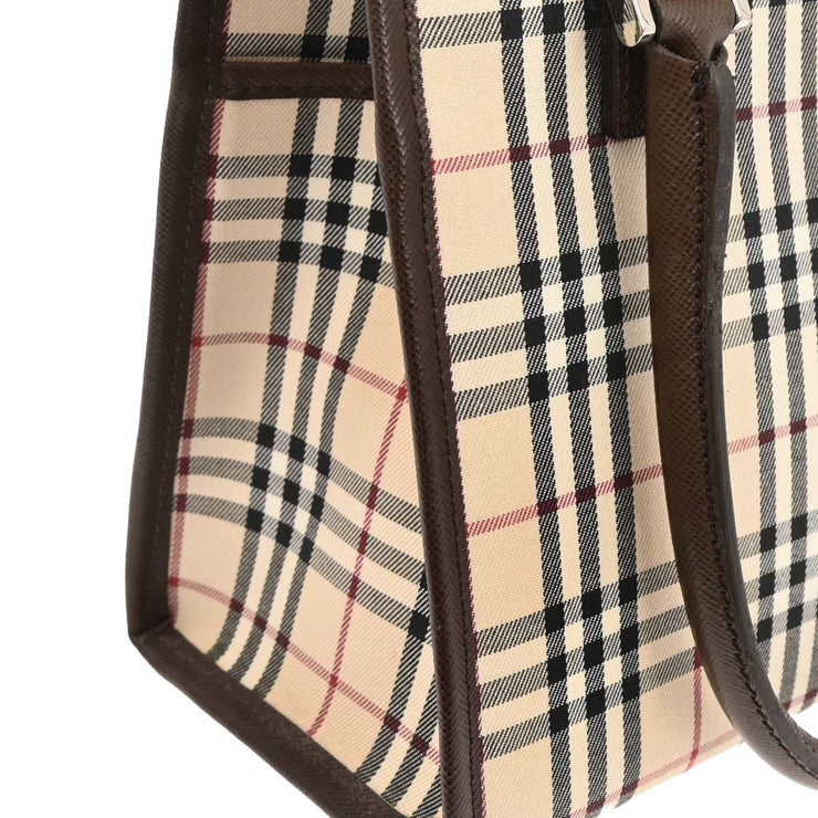 Burberry Beige Brown Burberry Check Tote Handbag 166763