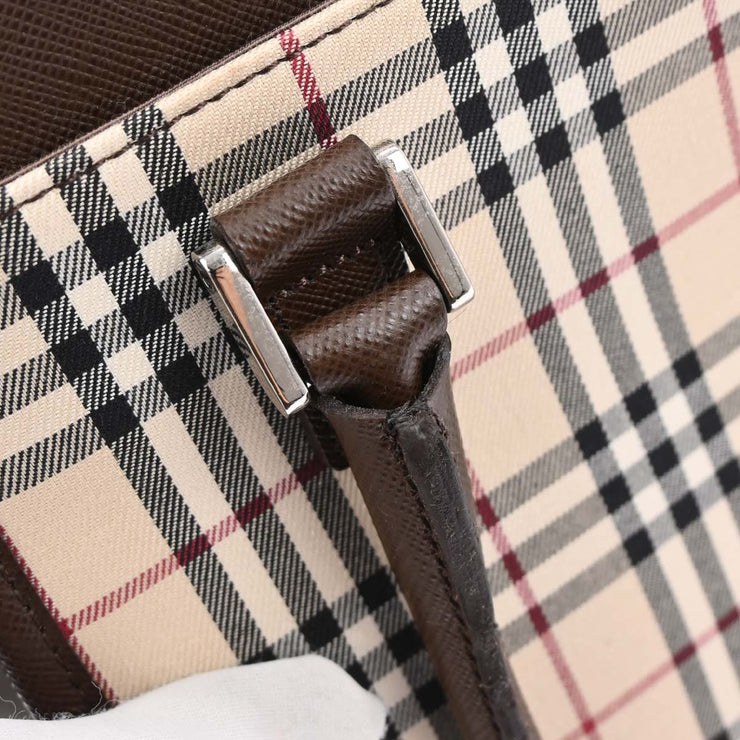 Burberry Beige Brown Burberry Check Tote Handbag 166763