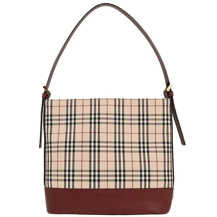 Burberry Beige Bordeaux Burberry Check Shoulder Bag 166764