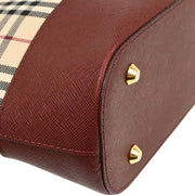 Burberry Beige Bordeaux Burberry Check Shoulder Bag 166764