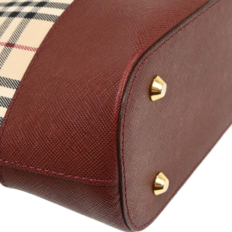 Burberry Beige Bordeaux Burberry Check Shoulder Bag 166764