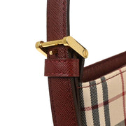 Burberry Beige Bordeaux Burberry Check Shoulder Bag 166764