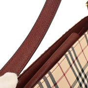 Burberry Beige Bordeaux Burberry Check Shoulder Bag 166764