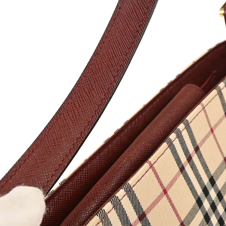 Burberry Beige Bordeaux Burberry Check Shoulder Bag 166764