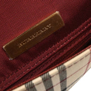Burberry Beige Bordeaux Burberry Check Shoulder Bag 166764